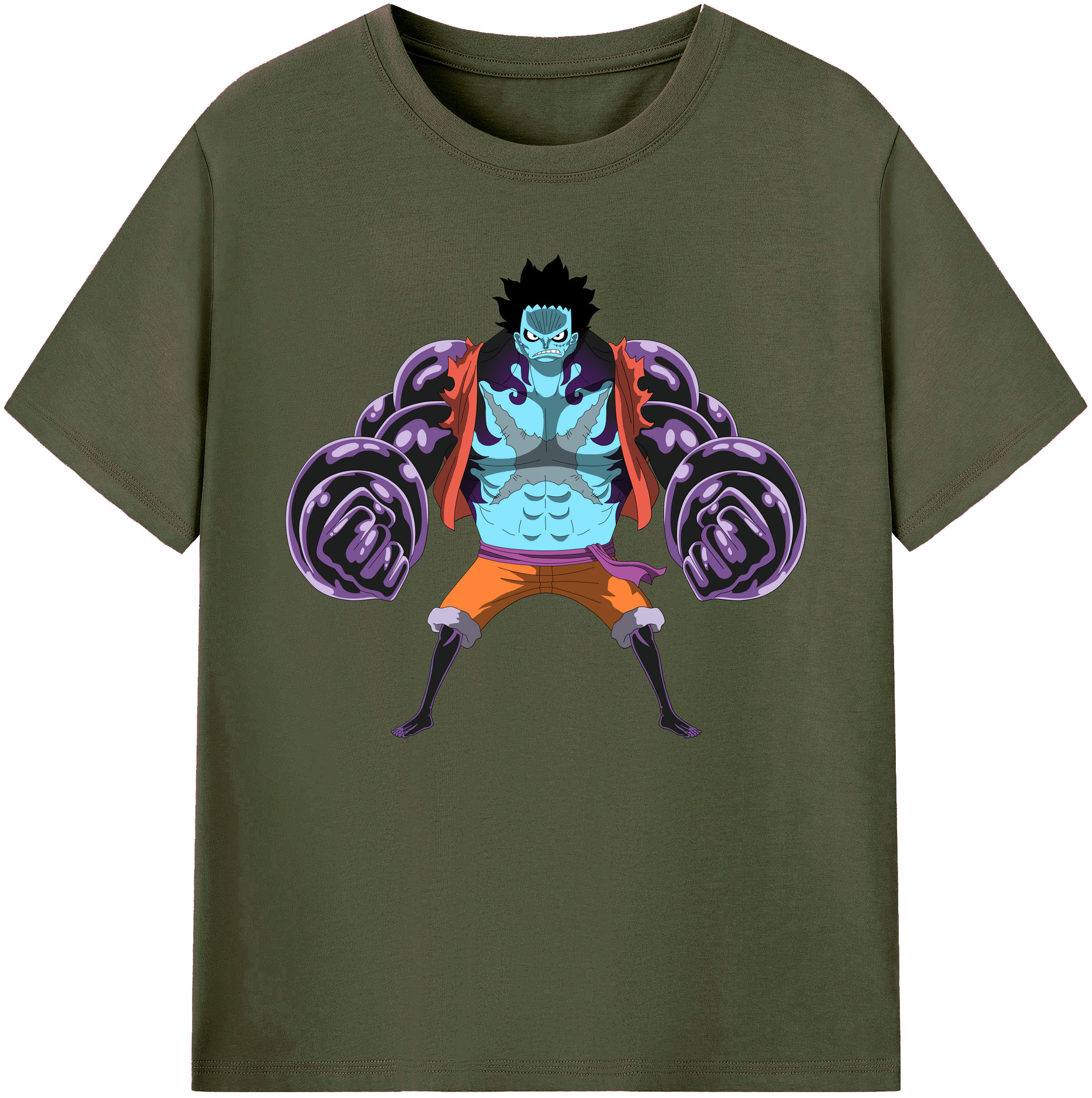ワンピース モンキー・D・ルフィ ONE PIECE Monkey D. Luffy 綿100％ メンズ半袖Tシャツ｜肌触りやわらか＆通気性